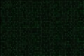 Binary code grid from bright green digits on black background, matrix style background Royalty Free Stock Photo