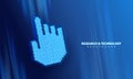 binary code hand touching on virtual reality modern technology background