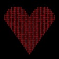 Binary code heart