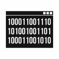 Binary code icon, simple style Royalty Free Stock Photo