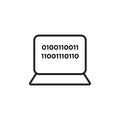 Binary code icon Thin line flat illustration Royalty Free Stock Photo