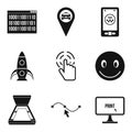 Binary code icons set, simple style Royalty Free Stock Photo