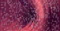 Binary code image over swirling red and purple abstract background Royalty Free Stock Photo