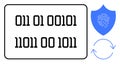 Binary code with fingerprint shield and sync arrows symbolizing data security and encryption Royalty Free Stock Photo