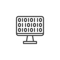 Binary code line icon