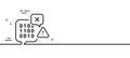 Binary code line icon. Ransomware threat sign. Minimal line pattern banner. Vector