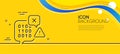 Binary code line icon. Ransomware threat sign. Minimal line yellow banner. Vector