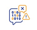 Binary code line icon. Ransomware threat sign. Vector