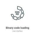 Binary code loading outline vector icon. Thin line black binary code loading icon, flat vector simple element illustration from Royalty Free Stock Photo
