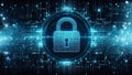 Binary code lock, cybersecurity concept