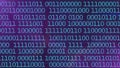 Binary code matrix background with blue digits on screen. Algorithm binary, data code, decryption and encoding, row Royalty Free Stock Photo