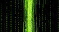 Binary Code Matrix Background with Green Numbers Royalty Free Stock Photo