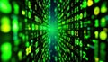 Binary code matrix background, tech style green illuminated numbers Royalty Free Stock Photo