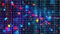 Binary Code Matrix With Colorful Illuminated Nodes Royalty Free Stock Photo