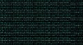 01 or binary code number on the computer in digital data technology concept on black background. Hacker screen display. Royalty Free Stock Photo