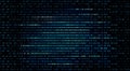 01 or binary code number on the computer in digital data technology concept on black background. Hacker screen display. Royalty Free Stock Photo
