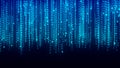 Binary code with numbers moving on the screen. Digital age. Binary algorithm, data code, decryption and encoding. Matrix Royalty Free Stock Photo