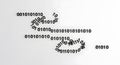 Binary code numbers 0 and 1 are scattered and arranged in a winding path on a clean white background symbolizing data flow Royalty Free Stock Photo