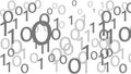 Binary Code Numbers 0 and 1 Scattered on White digital Royalty Free Stock Photo