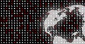 Binary code over image of globe, representing global data processing Royalty Free Stock Photo