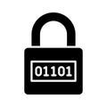 Binary code on padlock, modern vector of digital security, encryption icon Royalty Free Stock Photo