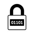 Binary code on padlock, modern vector of digital security, encryption icon Royalty Free Stock Photo