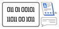 Binary code with profile rating and feedback bubble symbolizing digital identity and evaluation Royalty Free Stock Photo