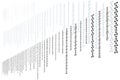 Binary Code Pattern of Ones and Zeros Displayed Matrix Digital Art with binary computer code. Royalty Free Stock Photo
