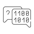 binary code and question mark quote frame line icon vector illustration Royalty Free Stock Photo