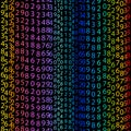 Binary code rainbow and black green background with digits on sc Royalty Free Stock Photo