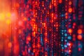 Binary code. Red and blue glowing numbers. Technology background Royalty Free Stock Photo