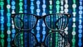 Binary Code Reflections in Stylish Glasses Royalty Free Stock Photo