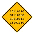 Binary code and road sign Royalty Free Stock Photo
