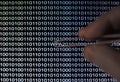 Binary code screen Royalty Free Stock Photo