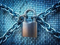 Binary Code Secure Fragile Chain Padlock Symbolize Trust Information Protection Royalty Free Stock Photo