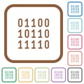 Binary code simple icons