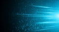 Binary Code Stream with Blue Light Streaks digital Royalty Free Stock Photo