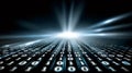 Binary code stream creating digital data light rays Royalty Free Stock Photo
