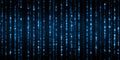 Binary Code Stream Digital Data Flowing on Computer Screen, Abstract Technology Background. Royalty Free Stock Photo