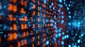 Binary code stream flowing on dark background representing big data Royalty Free Stock Photo