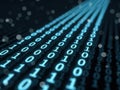 Binary code streaming on dark background Royalty Free Stock Photo