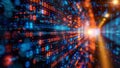 Binary Code Streams: High-Speed Data Transfer, generative ai Royalty Free Stock Photo