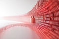 Binary code transforming into padlock, symbolizing data security in digital environment Royalty Free Stock Photo