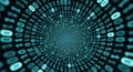 Binary code tunnel background for technology data and digital concepts generated by ai Royalty Free Stock Photo