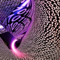 Binary Code Tunnel Digital Bits 3d Rendering