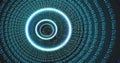Binary code tunnel image with glowing concentric circles Royalty Free Stock Photo