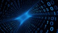 Binary Code Tunnel Journey Royalty Free Stock Photo