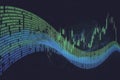 Binary Code Wave with Stock Market Graph Royalty Free Stock Photo