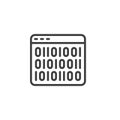 Binary code web page line icon