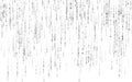 Binary code on white background. Matrix texture with falling numbers. Abstract data stream. Random falling digits on